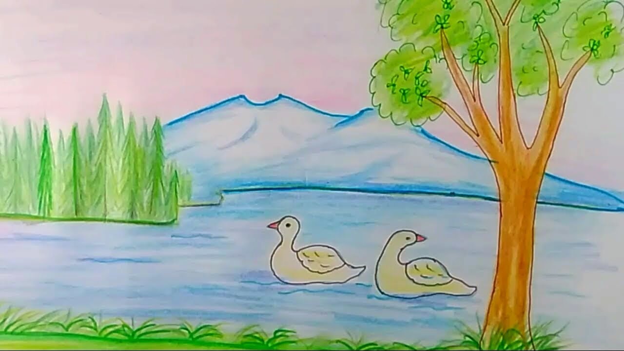 رسم منظر طبيعي سهل للاطفال - اطفالنا هم قرة اعيننا 5277 10