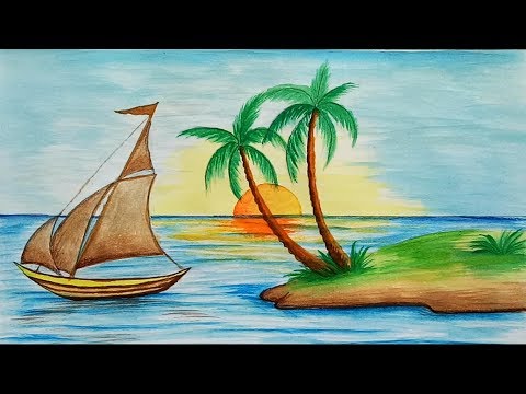 رسم منظر طبيعي سهل للاطفال - اطفالنا هم قرة اعيننا 5277 2